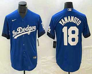 Men's Los Angeles Dodgers #18 Yoshinobu Yamamoto Blue 2021 City Connect Cool Base Stitched Jersey,We sell and wholesale Men's Los Angeles Dodgers #18 Yoshinobu Yamamoto Blue 2021 City Connect Cool Base Stitched Jersey on line form chian!